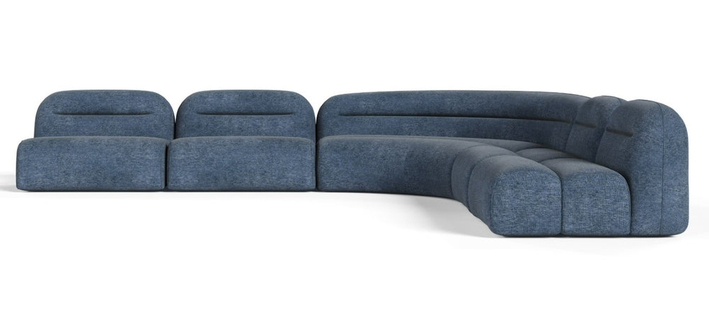 VIG Furniture Forman Modern Blue Modular Sectional Sofa — 5-Piece Durable Polyester, Rounded Back, Customizable Layout VGOD-ZW-23029-MOD-BLU-5-Piece Sectional
