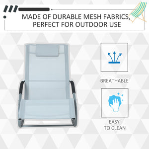 English Elm Outsunny Zero Gravity Rocking Chaise Lounge Chair - Ergonomic, Weather-Resistant Recliner For Patio Relaxation W2225P174329-GIGA