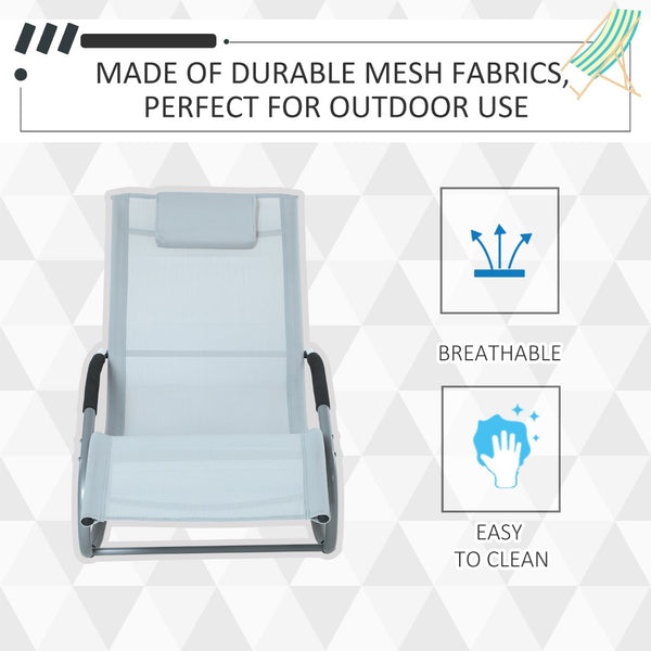 English Elm Outsunny Zero Gravity Rocking Chaise Lounge Chair - Ergonomic, Weather-Resistant Recliner For Patio Relaxation W2225P174329-GIGA