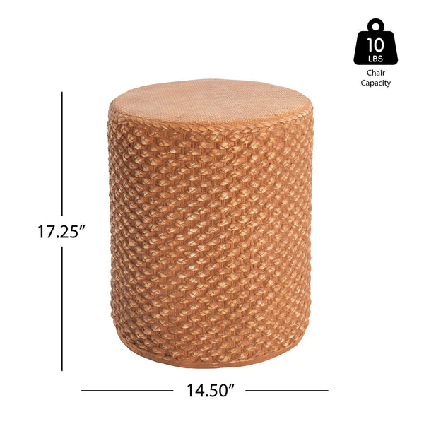 English Elm Christopher Knight Home® - Evie Round Outdoor MGO Side Table — Weatherproof Brown Rattan Drum, Recyclable, Stable, Versatile 18" N775P300877B