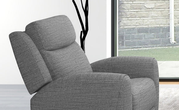 English Elm Contemporary Sandbach Manual Glider Recliner with Padded Track Arms, Smooth Motion, Soft Neutral Fabric Upholstery Gray 44 L x 31 W x 26 H B2741P385164