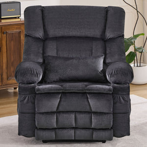 English Elm Dual Motor Large Power Lift Recliner Chair with Waist Kneading & Heat, Extended Footrest, USB Ports Grey W1521S00072