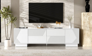 English Elm Vibe Haus Minimalist Media Console with Cabinets and Drawers for Living Room N724P360376K