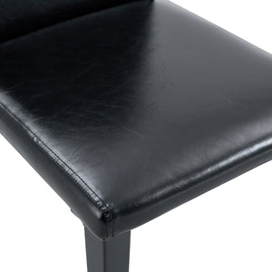 English Elm Four Black Pu Leather Dining Chairs with Steel Legs for Modern Industrial Kitchens W1151P372919