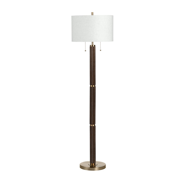 Crestview Collection 64"H Arlo Floor Lamp - Classic Wood & Metal Design With Brass Accents And Dual Socket Convenience   Cvlzy017