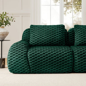 English Elm 82" Modular L-shaped Sectional Sofa Flannelette Upholstered with Movable Ottoman Living Room Green W714S01524