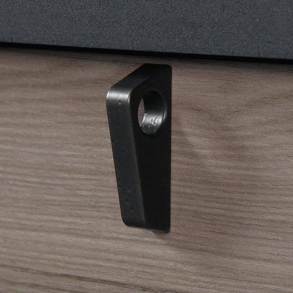 English Elm Executive Desk - Modern Brown Finish With Ample Workspace, Smart Storage & Durable Metal Base B356P402792