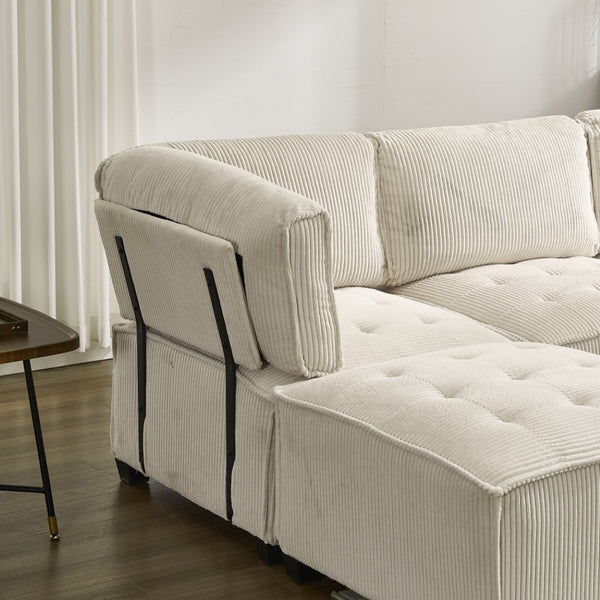 English Elm United We Win 6-Seat U-Shaped Modular Sectional Sofa With Reversible Chaise For Cozy Living Spaces W1568S00160-GIGA