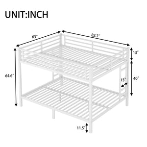 English Elm Metal Queen-Over-Queen Bunk Bed For Teens & Adults | Space-Saving, Durable, Noise-Reducing Design W1580S00122