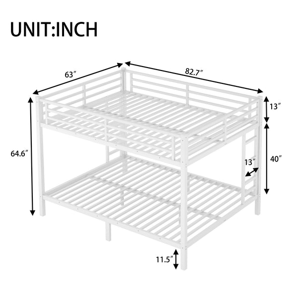 English Elm Metal Queen-Over-Queen Bunk Bed For Teens & Adults | Space-Saving, Durable, Noise-Reducing Design W1580S00122