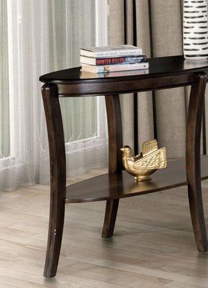 English Elm Traditional Oval Sofa Table With Open Shelf – Elegant Walnut Finish & Curved Legs For Classic Charm B2741P361124-GIGA