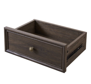 English Elm Tall Glass Storage Cabinet with Classic Farmhouse Design, Ample Shelves, Drawer & Smooth Finish Brown W2275P206603