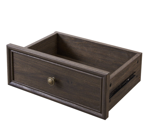 English Elm Tall Glass Storage Cabinet with Classic Farmhouse Design, Ample Shelves, Drawer & Smooth Finish Brown W2275P206603