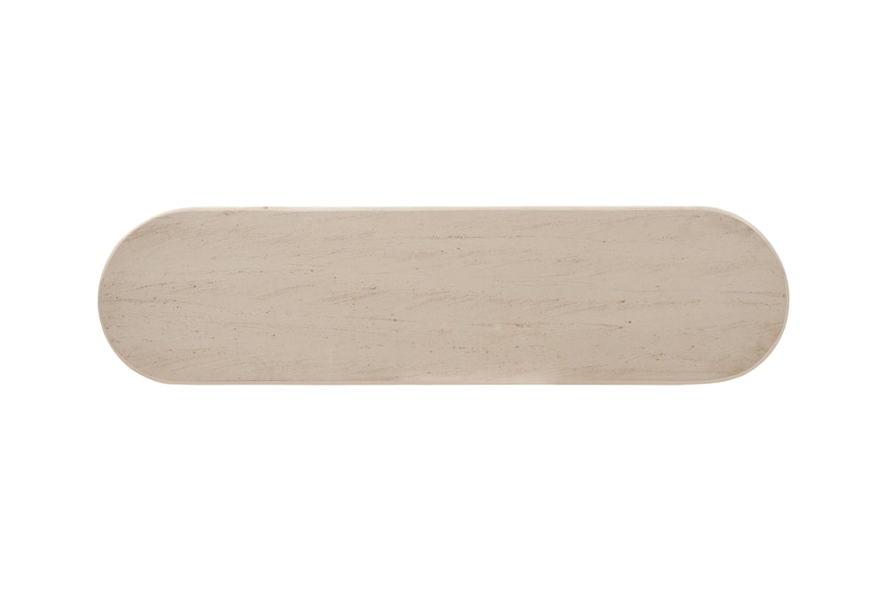 English Elm Stone Top Rope-Front Server with Toffee Oak Finish, Soft-Close Doors, Spacious Storage, Rustic Charm B2699P298397