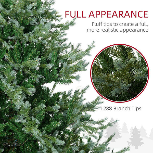 English Elm Homcom 7.5Ft Realistic Artificial Christmas Tree With 1288 Branches, Auto-Open, Easy Setup & Safe Design W2225P229601