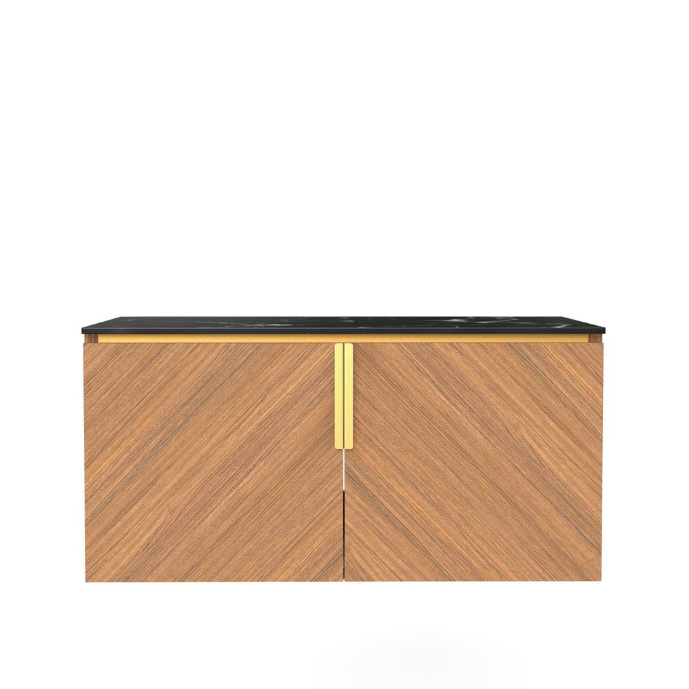 English Elm 36" Muri Oak Woodgrain Plywood Bathroom Vanity Cabinet with Soft Close Doors W2615P338018