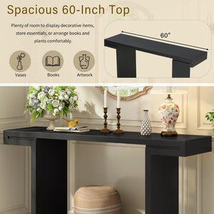 English Elm U-style 60 Inch Geometric Console Table Painted Mdf Foyer Entryway Living Room N711P303209B