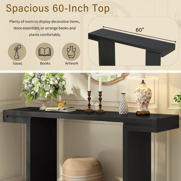 English Elm U-style 60 Inch Geometric Console Table Painted Mdf Foyer Entryway Living Room N711P303209B