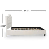 Christopher Knight Home® - Noble House - Dante Fully Upholstered Queen Sized Bed -Ivory