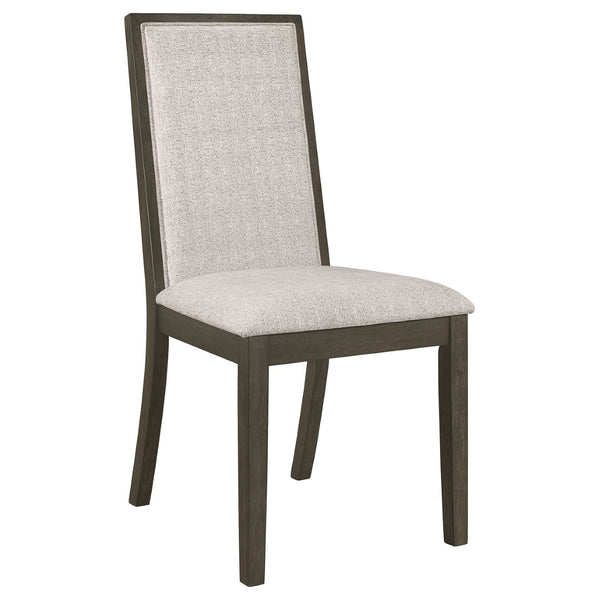 English Elm Carmel Upholstered Dining Side Chairs Set of 2 Beige Fabric with Dark Grey Frame B062P447722