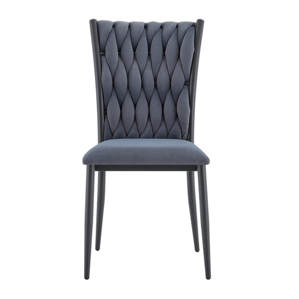 English Elm Elegant Tufted Velvet Dining Chair High Back Foam Seat Tapered Metal Legs Glam W1512P491435