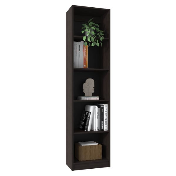 English Elm Home Slim 5 Shelves Narrow Bookcase Slim Vertical Storage in Kronos Walnut – Stylish Space Saver B070P337150