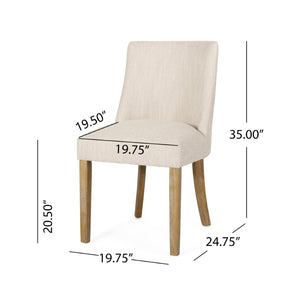 English Elm Fabric Dining Chairs with Nailhead Trim Plush Seat Rubberwood Legs Set of 2 72610.00