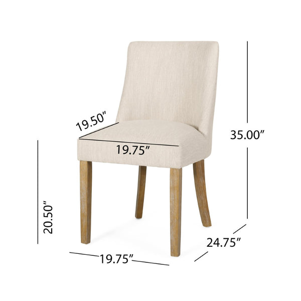 English Elm Fabric Dining Chairs with Nailhead Trim Plush Seat Rubberwood Legs Set of 2 72610.00