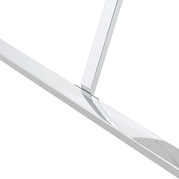 English Elm 7 Piece Faux Marble Dining Set with 55" Table and 6 Ergonomic PU Leather Chairs, Sturdy Modern Design SQ000750AAK