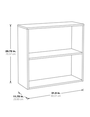 OSP Home Furnishings Prado 30" 2 Shelf Bookcase Black