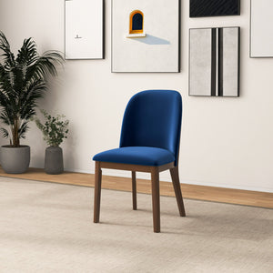 English Elm Ashcroft Furniture - Kaitlyn Velvet Dining Chair with Solid Wood Legs — Mid-Century Modern Upholstered Comfort & Durability Brown,Navy Blue B183P231981