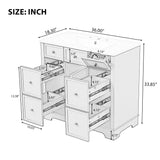 English Elm 36" Bathroom Vanity With Sink, One Cabinet With Three Drawers and One Flip Drawer, Solid Wood and Mdf Board, Green