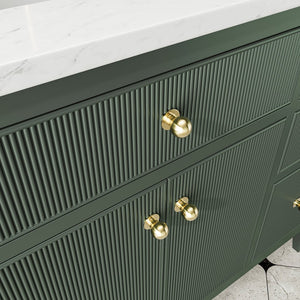 English Elm Fully Assembled 48'' Green Bathroom Vanity With Solid Wood, Engineered Marble Top & Soft-Close Drawers W1826P308982