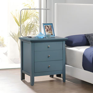 English Elm Casual Teal Storage Nightstand with Drawer Space, 26"H x 24"W x 18"D, No Assembly, Bright Accent B078108335
