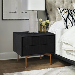 English Elm Carnaby Solid Oak Two Drawer Nightstand with Bronze Hardware for Modern Bedrooms B2736P464908