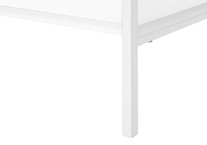 English Elm Bookshelf, 4-Tier Space-Saving Bookcase with Dark Wood-Look Laminate and Black Metal Frame for Home Decor White 50 L x 14 W x 4 H B2710P219959