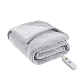 Serta Fleece to Sherpa Casual Heated Throw ST54-0123 Light Grey