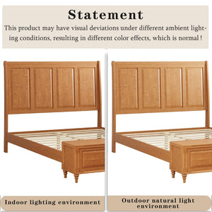 English Elm Queen Sleigh Bed Solid Rubberwood Walnut Finish Curved Headboard Footboard Storage Bench W1716S00035