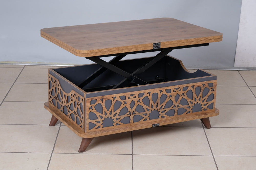 English Elm Rio Smart Adjustable Height Coffee Table - Modern Anthracite Centerpiece With Storage & Style B029P206615-GIGA