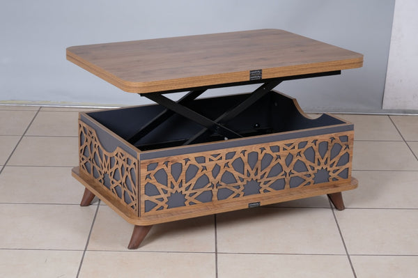 English Elm Rio Smart Adjustable Height Coffee Table - Modern Anthracite Centerpiece With Storage & Style B029P206615-GIGA