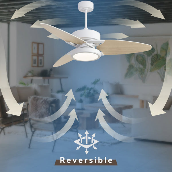 English Elm Light Pro 52" Smart Led Ceiling Fan With Remote Control – Energy-Efficient, Quiet, And Stylish Design T3177P284009