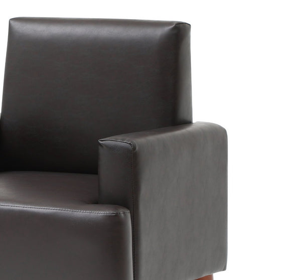 English Elm Ventura Tufted Velvet Accent Chair Compact Button Detail for Living Room or Bedroom Dark Brown B078P497891