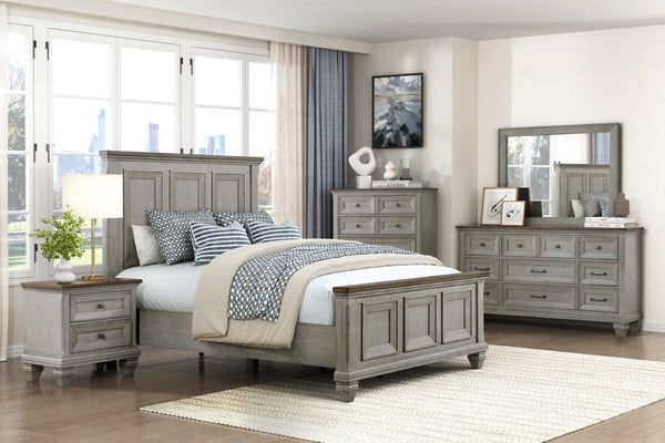 English Elm Nine Drawer Acacia Veneer Dresser Dovetail Build Antique Gray Brown Bedroom Storage B011P286822