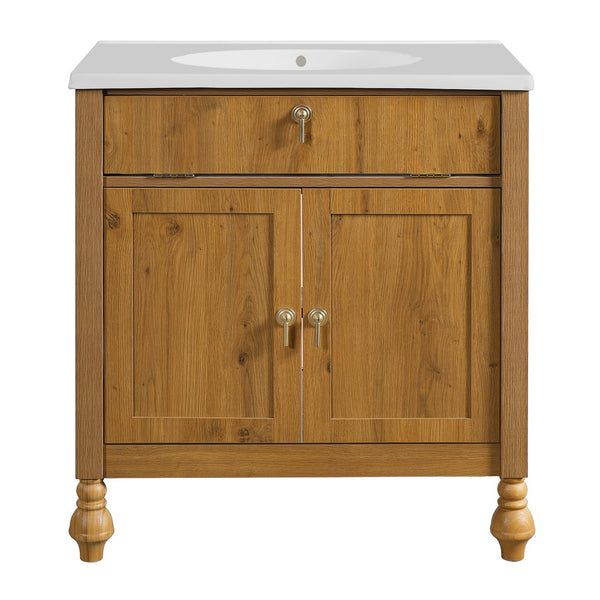 English Elm Christopher Knight Home® - 30-Inch Walnut Vanity with Seashell Resin Sink, Flip-Up Organizer, Soft-Close Doors & Legs Brown N765P33417576B