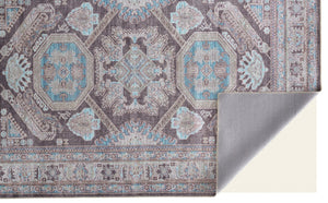Feizy Rugs Percy Transitional Medallion Rug – Durable Machine Washable Design For Effortless Style And Care Gray,Taupe,Blue Polyester,Cotton,Viscose Prc39agfgry000g22