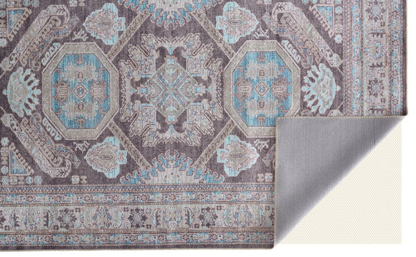 Feizy Rugs Percy Transitional Medallion Rug – Durable Machine Washable Design For Effortless Style And Care Gray,Taupe,Blue Polyester,Cotton,Viscose Prc39agfgry000g22