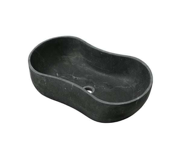 English Elm Luxury Solid Marble Vessel Sink Wavy Organic Stone Basin Matte Honed Vanity Bowl W1696P408021