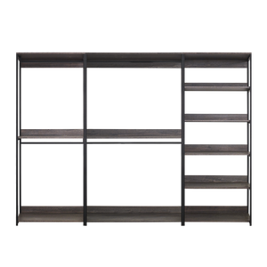 English Elm Monica Grey Walk-in Closet System - Durable Wood & Metal, Water/Heat & Scratch Resistant, E0 Eco Board B040S00075