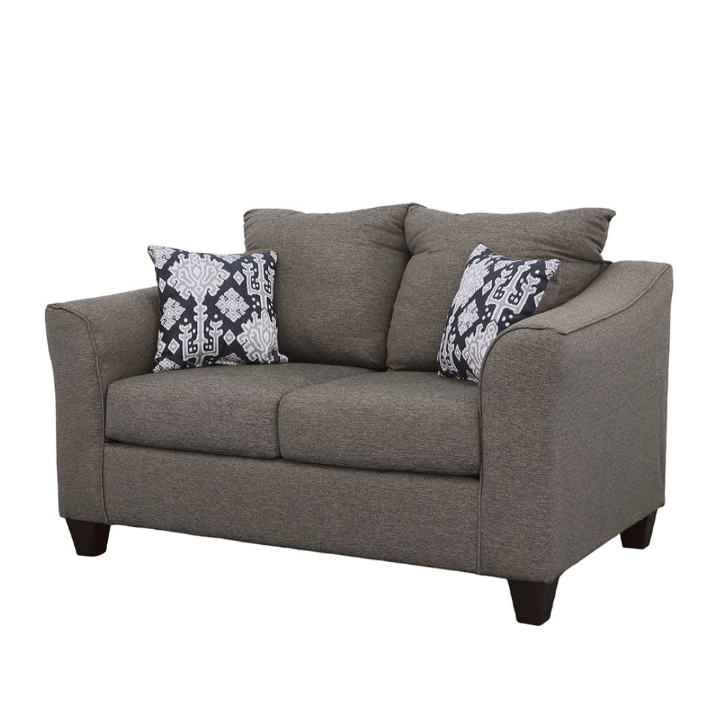 English Elm Tatum Upholstered Loveseat with Flared Arms Welt Trim and Warm Wood Legs B062P357785