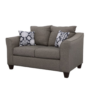 English Elm Tatum Upholstered Loveseat with Flared Arms Welt Trim and Warm Wood Legs B062P357785